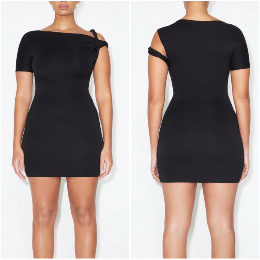 Khy Sueded Stretch Twist Mini Dress in Back Size Medium NWT